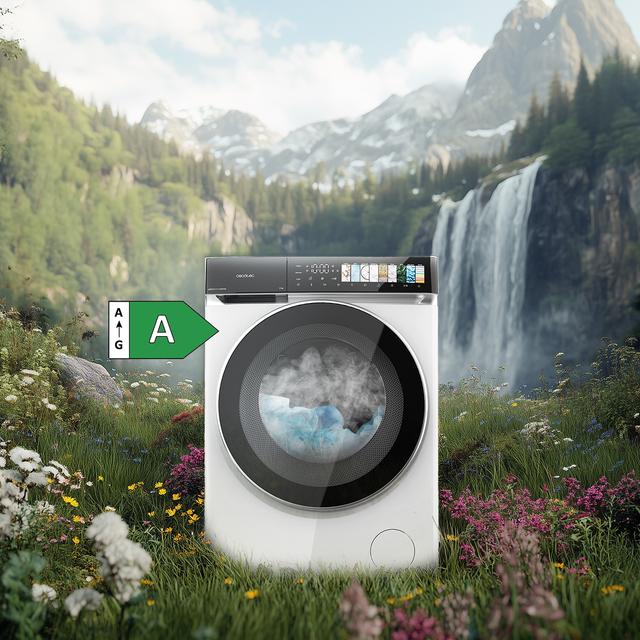 Bolero DressCode 9970 Direct Drive Lavadora de 9 kg color blanco y clase A, con motor Direct Drive y  1400 rpm, 11 programas, pantallaFullColor, puerta XXL y función vapor SteamMax, Spa Care, Soil Level, Delay End, My Fav, luz interior, Drum Clean Plus y Stop&Go