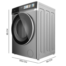 Bolero DressCode 9970 Direct Drive Steel Lavadora de 9 kg color steel y clase A, con motor Direct Drive y  1400 rpm, 11 programas, pantalla FullColor, puerta XXL y función vapor SteamMax, Spa Care, Soil Level, Delay End, My Fav, luz interior, Drum Clean Plus y Stop&Go