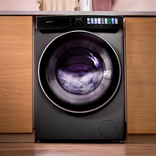 Bolero DressCode 9970 Direct Drive Steel Lavadora de 9 kg color steel y clase A, con motor Direct Drive y  1400 rpm, 11 programas, pantalla FullColor, puerta XXL y función vapor SteamMax, Spa Care, Soil Level, Delay End, My Fav, luz interior, Drum Clean Plus y Stop&Go