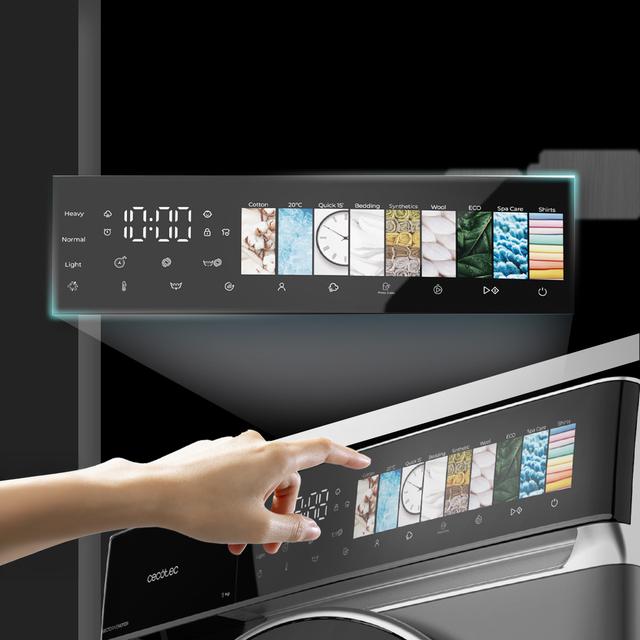 Bolero DressCode 9970 Direct Drive Steel Lavadora de 9 kg color steel y clase A, con motor Direct Drive y  1400 rpm, 11 programas, pantalla FullColor, puerta XXL y función vapor SteamMax, Spa Care, Soil Level, Delay End, My Fav, luz interior, Drum Clean Plus y Stop&Go