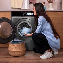 Bolero DressCode 9970 Direct Drive Steel Lavadora de 9 kg color steel y clase A, con motor Direct Drive y  1400 rpm, 11 programas, pantalla FullColor, puerta XXL y función vapor SteamMax, Spa Care, Soil Level, Delay End, My Fav, luz interior, Drum Clean Plus y Stop&Go