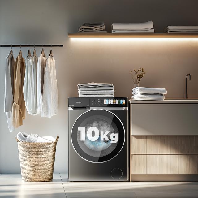Bolero DressCode 10970 Direct Drive Steel Lavadora de 10 kg color steel y clase A, con motor Direct Drive y  1400 rpm, 11 programas, pantalla FullColor, puerta XXL y función vapor SteamMax, Spa Care, Soil Level, Delay End, My Fav, luz interior, Drum Clean Plus y Stop&Go