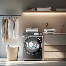 Bolero DressCode 10970 Direct Drive Steel Lavadora de 10 kg color steel y clase A, con motor Direct Drive y  1400 rpm, 11 programas, pantalla FullColor, puerta XXL y función vapor SteamMax, Spa Care, Soil Level, Delay End, My Fav, luz interior, Drum Clean Plus y Stop&Go