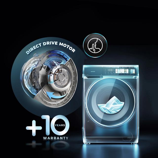 Bolero DressCode 10970 Direct Drive Steel Lavadora de 10 kg color steel y clase A, con motor Direct Drive y  1400 rpm, 11 programas, pantalla FullColor, puerta XXL y función vapor SteamMax, Spa Care, Soil Level, Delay End, My Fav, luz interior, Drum Clean Plus y Stop&Go