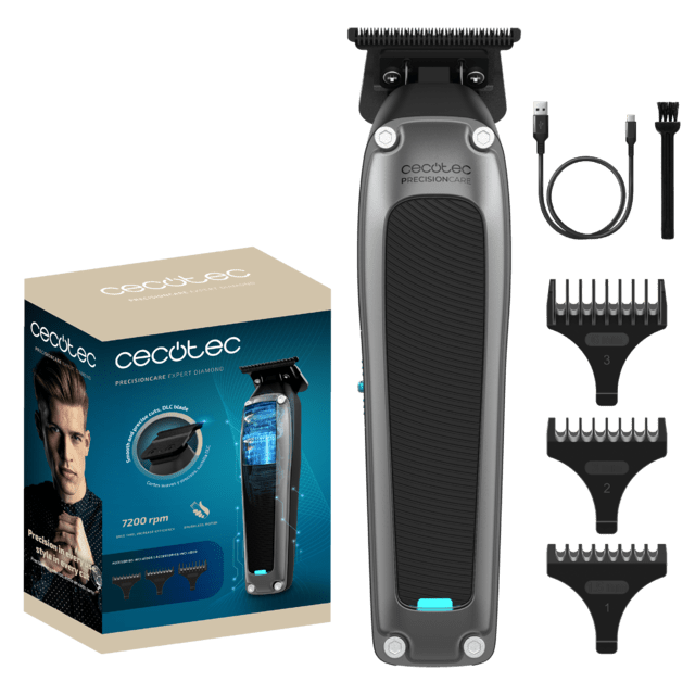 PrecisionCare Expert Diamond Recortadora y perfiladora brushless a batería con 7200 rpm y con cuchilla DLC de diamante negro