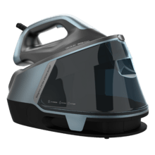 IronHero H-2800 Professional Station Centro de planchado vertical de 2800 W con suela cerámica Turbo Slide. Ofrece 150 g/min de vapor continuo y golpe de 550 g/min. Incluye bomba automática, sistema antigoteo, doble calentamiento Dual Steam Pro, tres modos automáticos, sistema antical Cyclo Clean y apagado automático Smart Auto Off. Ideal para arrugas profundas y tejidos gruesos.