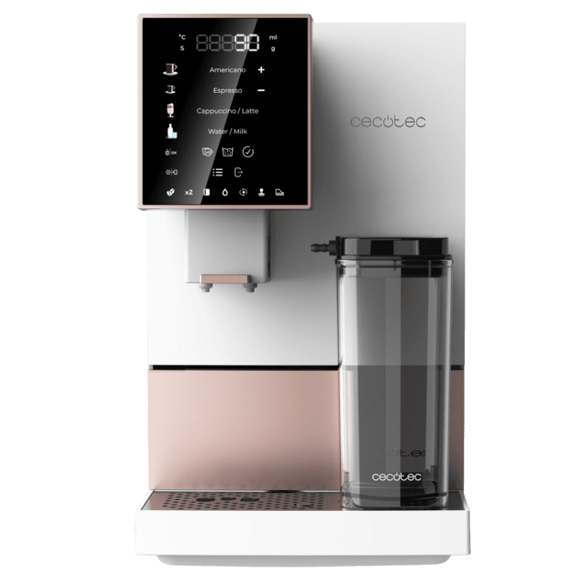 Cremmaet Compactccino White Rose Cafetera superautomática compacta con 19 bares, tanque de leche y sistema Thermoblock.