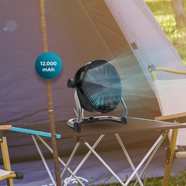 ProIndustry Portable Ventilateur de sol industriel de 10 pouces avec 9 vitesses, batterie de 12000 mAh, sécurité élevée et design solide