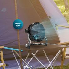 ProIndustry Portable Ventilateur de sol industriel de 10 pouces avec 9 vitesses, batterie de 12000 mAh, sécurité élevée et design solide