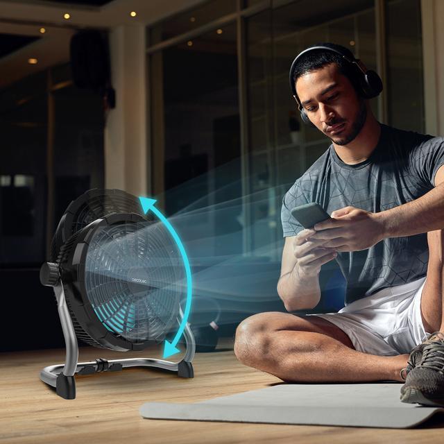 ProIndustry Portable Ventilateur de sol industriel de 10 pouces avec 9 vitesses, batterie de 12000 mAh, sécurité élevée et design solide