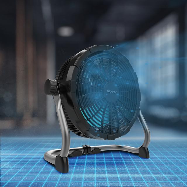 ProIndustry Portable Ventilateur de sol industriel de 10 pouces avec 9 vitesses, batterie de 12000 mAh, sécurité élevée et design solide
