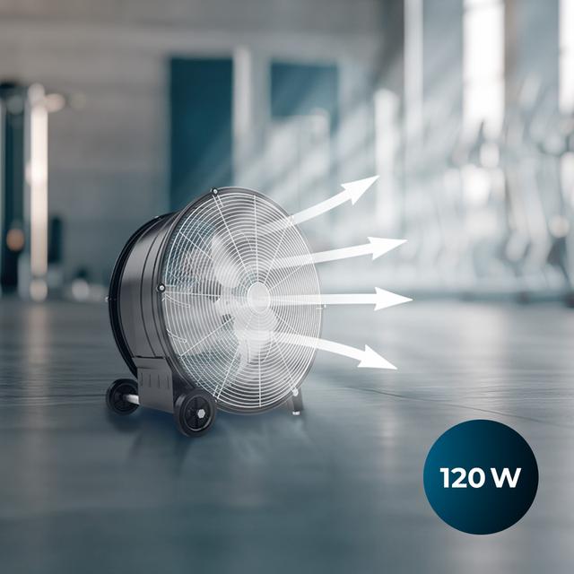 ProIndustry 2000 Ventilador de Suelo Industrial de 20” con Potencia de 120 W, 3 Velocidades, Aspas de Aluminio, Alta Seguridad y Fácil Transporte