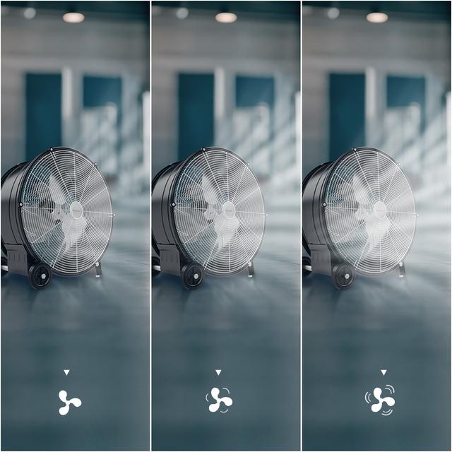 ProIndustry 2000 Ventilador de Suelo Industrial de 20” con Potencia de 120 W, 3 Velocidades, Aspas de Aluminio, Alta Seguridad y Fácil Transporte