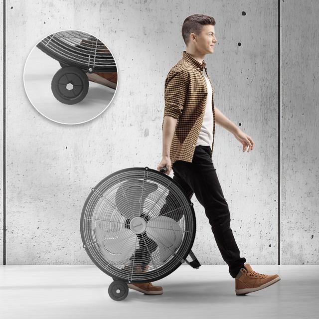 ProIndustry 2000 Ventilador de Suelo Industrial de 20” con Potencia de 120 W, 3 Velocidades, Aspas de Aluminio, Alta Seguridad y Fácil Transporte