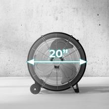 ProIndustry 2000 Ventilador de Suelo Industrial de 20” con Potencia de 120 W, 3 Velocidades, Aspas de Aluminio, Alta Seguridad y Fácil Transporte