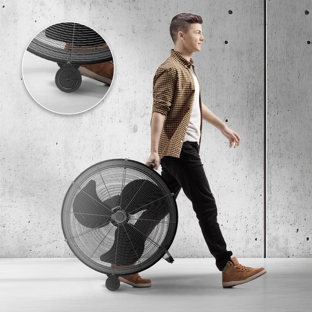 ProIndustry 2400 Ventilador de Suelo Industrial de 24” con Potencia de 180 W, 3 Velocidades, Aspas de Aluminio, Alta Seguridad y Fácil Transporte