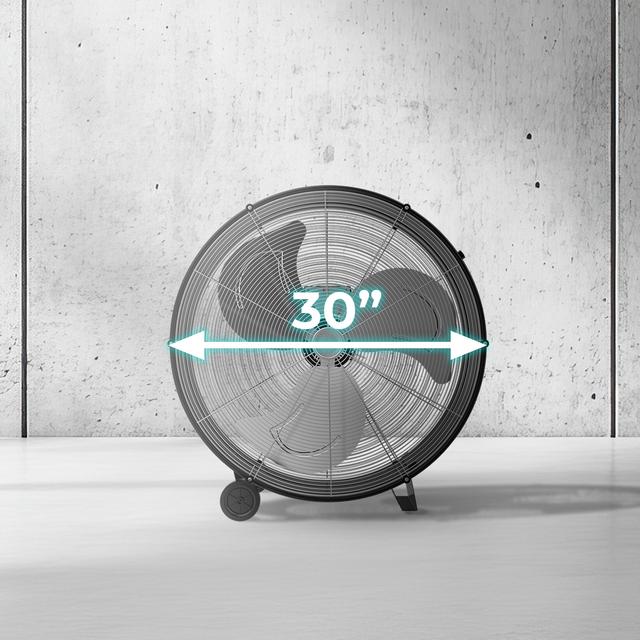 ProIndustry 3000 Ventilador de Suelo Industrial de 30” con Potencia de 240 W, 3 Velocidades, Aspas de Aluminio, Alta Seguridad y Fácil Transporte