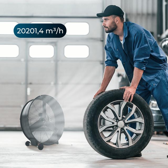 ProIndustry 3600 Ventilador de Suelo Industrial de 36” con Potencia de 360 W, 3 Velocidades, Aspas de Aluminio, Alta Seguridad y Fácil Transporte