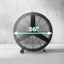 ProIndustry 3600 Ventilador de Suelo Industrial de 36” con Potencia de 360 W, 3 Velocidades, Aspas de Aluminio, Alta Seguridad y Fácil Transporte