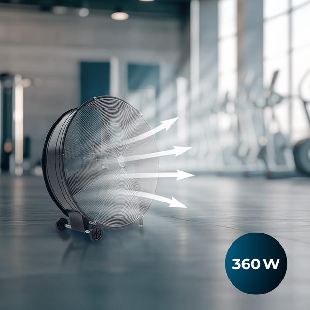 ProIndustry 3600 Ventilador de Suelo Industrial de 36” con Potencia de 360 W, 3 Velocidades, Aspas de Aluminio, Alta Seguridad y Fácil Transporte