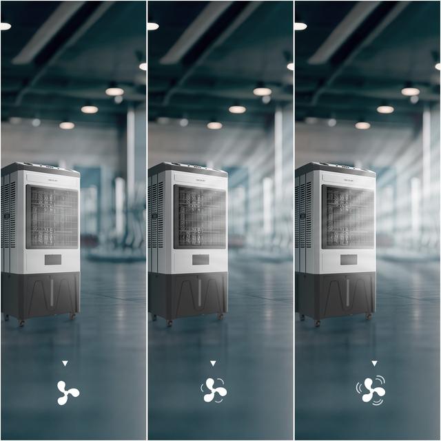 AirIndustry 60000 Climatizzatore industriale da 60L con 6000 m³/h, 200W, 3 velocità, Uso facile e ruote multidirezionali