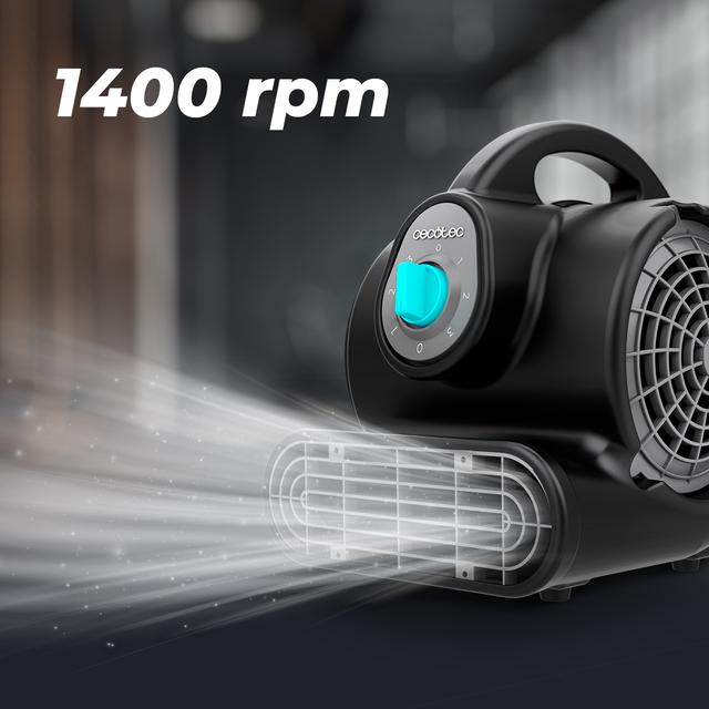 BlowIndustry 2000 FlowFloor Soffiatore d'aria da 200 W con 1400 giri/min, 3 velocità, 1150 m³/h, uso semplice e multiposizionamento
