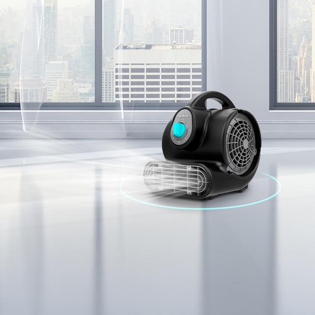 BlowIndustry 2000 FlowFloor Soffiatore d'aria da 200 W con 1400 giri/min, 3 velocità, 1150 m³/h, uso semplice e multiposizionamento