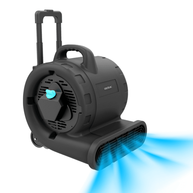 BlowIndustry 6000 FlowFloor Ventilatore da 600 W con 1350 giri/min, 3 velocità, 2700 m³/h, ruote e maniglia a scomparsa per un trasporto facile
