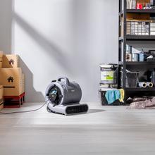 BlowIndustry 6000 FlowFloor Soplador de Aire de 600W con 1350 RPM, 3 Velocidades, 2700 m³/h, Ruedas y Mango Retráctil para Fácil Transporte