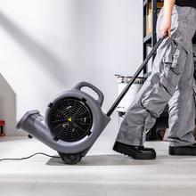 BlowIndustry 6000 FlowFloor Soplador de Aire de 600W con 1350 RPM, 3 Velocidades, 2700 m³/h, Ruedas y Mango Retráctil para Fácil Transporte