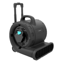 BlowIndustry 6000 FlowFloor Ventilatore da 600 W con 1350 giri/min, 3 velocità, 2700 m³/h, ruote e maniglia a scomparsa per un trasporto facile