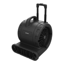BlowIndustry 6000 FlowFloor Ventilatore da 600 W con 1350 giri/min, 3 velocità, 2700 m³/h, ruote e maniglia a scomparsa per un trasporto facile