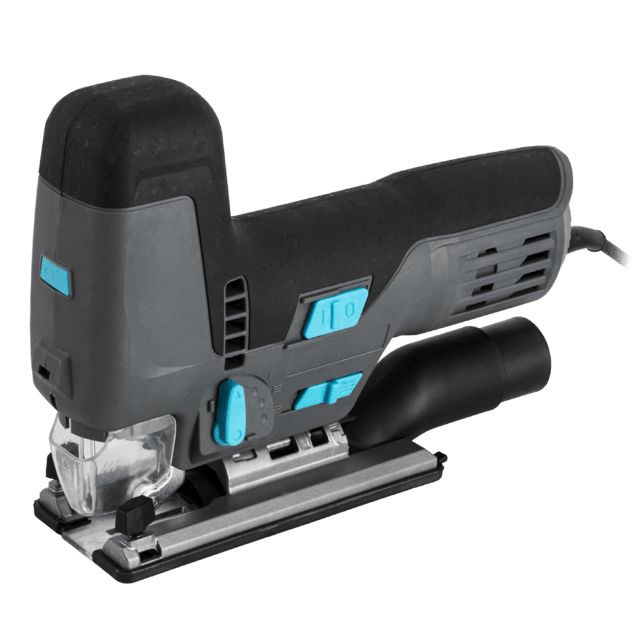 MultiCut 8500 Vision Seghetto alternativo con potenza di 800 W. Taglio pendolare. Piattaforma in alluminio fuso e mandrino senza chiave. Guida laser e luce LED. Cavo da 2 m. Include un righello guida e 8 seghe.