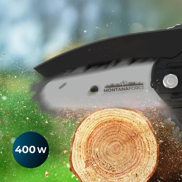 MontanaForce 4000 Hand Sierra de podar 4". Batería 21V. Engrasador a botón. Incluye maletín, cadena extra y set de accesorios.