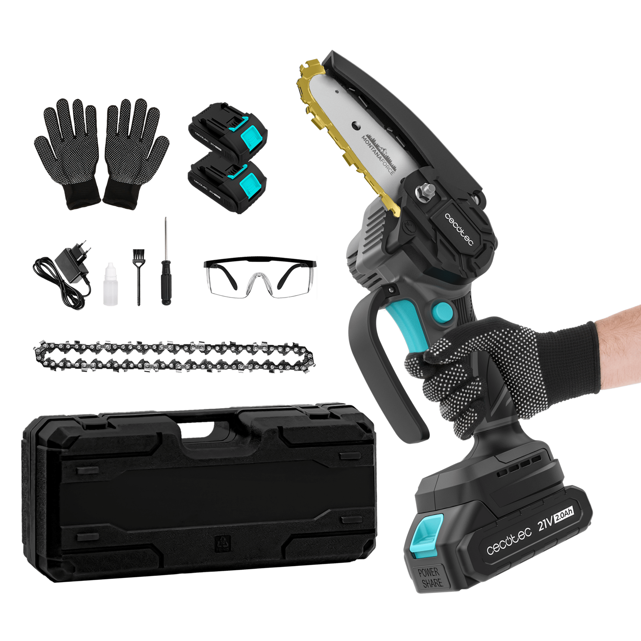 CECOTEC MontanaForce 4000 Hand con maletín, baterías y accesorios