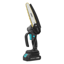 MontanaForce 6000 Hand Sierra de podar 6". Motor sin escobillas, Brushless. Batería 21V. Engrasador a botón. Incluye maletín, cadena extra y set de accesorios.