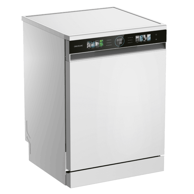 Bolero Aguazero 6320 Bolero 60 cm integrierbarer Geschirrspüler Weiß mit 15 Maßgedecken, Klasse D, 8 Programmen, XXL-FullColor-Display, Smart Wash, UV-Licht, Turbo Dry+, AutoClean, Halbe Beladung, Delay Start, Kindersicherung und dritter Korb