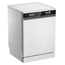 Bolero Aguazero 6320 Bolero 60 cm integrierbarer Geschirrspüler Weiß mit 15 Maßgedecken, Klasse D, 8 Programmen, XXL-FullColor-Display, Smart Wash, UV-Licht, Turbo Dry+, AutoClean, Halbe Beladung, Delay Start, Kindersicherung und dritter Korb