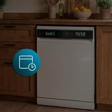 Bolero Aguazero 6320 Lave-vaisselle Bolero blanc de 60 cm avec capacité pour 15 couverts, classe D, 8 programmes, écran FullColor XXL, Smart Wash, UV Light, Turbo Dry+, AutoClean, Demi-charge, Delay Start, ChildLock, deux paniers et tiroir à couverts