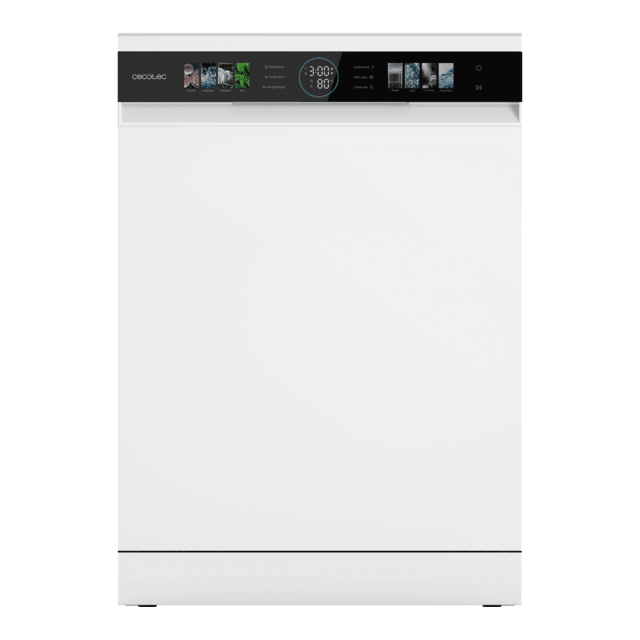 Bolero Aguazero 6320 Bolero 60 cm integrierbarer Geschirrspüler Weiß mit 15 Maßgedecken, Klasse D, 8 Programmen, XXL-FullColor-Display, Smart Wash, UV-Licht, Turbo Dry+, AutoClean, Halbe Beladung, Delay Start, Kindersicherung und dritter Korb