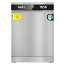 Bolero Aguazero 6320 Inox Bolero 60 cm integrierbarer Geschirrspüler dark mit 15 Maßgedecken, Klasse D, 8 Programmen, XXL-FullColor-Display, Smart Wash, UV-Licht, Turbo Dry+, AutoClean, Halbe Beladung, Delay Start, Kindersicherung und dritter Korb