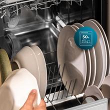 Bolero Aguazero 6320 Inox Bolero 60 cm integrierbarer Geschirrspüler dark mit 15 Maßgedecken, Klasse D, 8 Programmen, XXL-FullColor-Display, Smart Wash, UV-Licht, Turbo Dry+, AutoClean, Halbe Beladung, Delay Start, Kindersicherung und dritter Korb