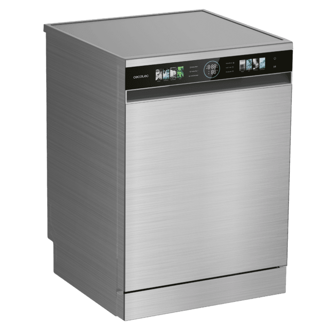 Bolero Aguazero 6320 Inox Bolero 60 cm integrierbarer Geschirrspüler dark mit 15 Maßgedecken, Klasse D, 8 Programmen, XXL-FullColor-Display, Smart Wash, UV-Licht, Turbo Dry+, AutoClean, Halbe Beladung, Delay Start, Kindersicherung und dritter Korb