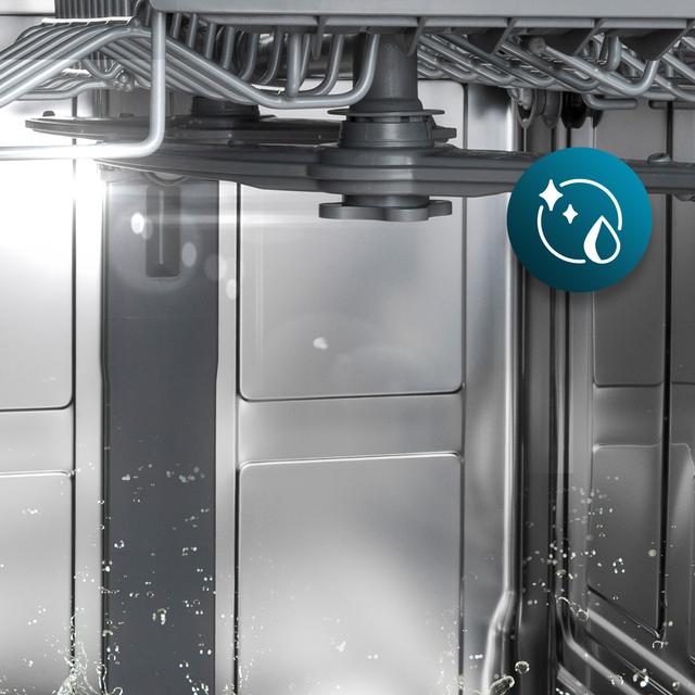 Bolero Aguazero 6320 Inox Bolero 60 cm integrierbarer Geschirrspüler dark mit 15 Maßgedecken, Klasse D, 8 Programmen, XXL-FullColor-Display, Smart Wash, UV-Licht, Turbo Dry+, AutoClean, Halbe Beladung, Delay Start, Kindersicherung und dritter Korb