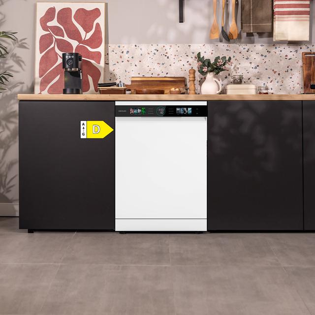 Bolero Aguazero 6320 Dark Bolero 60 cm integrierbarer Geschirrspüler dark inox mit 15 Maßgedecken, Klasse D, 8 Programmen, XXL-FullColor-Display, Smart Wash, UV-Licht, Turbo Dry+, AutoClean, Halbe Beladung, Delay Start, Kindersicherung und dritter Korb