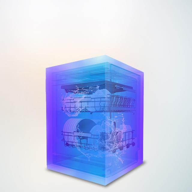 Bolero Aguazero 6320 Dark Bolero 60 cm integrierbarer Geschirrspüler dark inox mit 15 Maßgedecken, Klasse D, 8 Programmen, XXL-FullColor-Display, Smart Wash, UV-Licht, Turbo Dry+, AutoClean, Halbe Beladung, Delay Start, Kindersicherung und dritter Korb