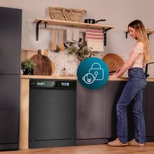 Bolero Aguazero 6320 Dark Bolero 60 cm integrierbarer Geschirrspüler dark inox mit 15 Maßgedecken, Klasse D, 8 Programmen, XXL-FullColor-Display, Smart Wash, UV-Licht, Turbo Dry+, AutoClean, Halbe Beladung, Delay Start, Kindersicherung und dritter Korb