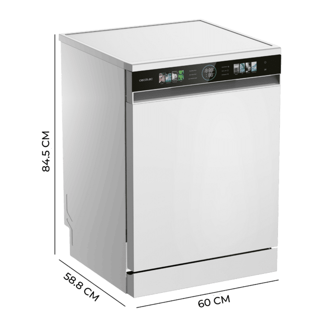 Bolero Aguazero 6620 Bolero 60 cm integrierbarer Geschirrspüler dark inox mit 15 Maßgedecken, Klasse C, 8 Programmen, Inverter-Motor, XXL-FullColor-Display, Smart Wash, UV-Licht, Turbo Dry+, AutoClean, Halbe Beladung, Delay Start, Kindersicherung und dritter Korb