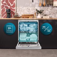 Bolero Aguazero 6620 Inox Bolero 60 cm integrierbarer Geschirrspüler dark inox mit 15 Maßgedecken, Klasse C, 8 Programmen, Inverter-Motor, XXL-FullColor-Display, Smart Wash, UV-Licht, Turbo Dry+, AutoClean, Halbe Beladung, Delay Start, Kindersicherung und dritter Korb