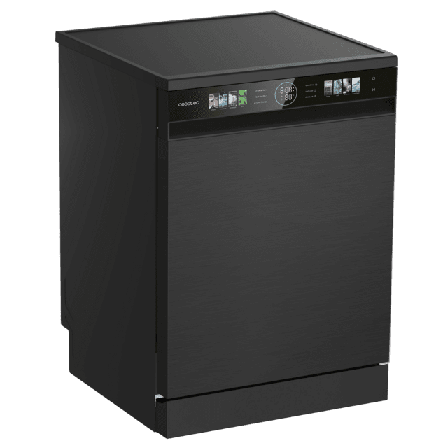 Bolero Aguazero 6620 Dark Bolero 60 cm integrierbarer Geschirrspüler dark inox mit 15 Maßgedecken, Klasse C, 8 Programmen, Inverter-Motor, XXL-FullColor-Display, Smart Wash, UV-Licht, Turbo Dry+, AutoClean, Halbe Beladung, Delay Start, Kindersicherung und dritter Korb